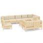 vidaXL 10-tlg. Garten-Lounge-Set mit Creme Kissen Massivholz Kiefer vidaXL 10-tlg. Garten-Lounge-Set mit Creme Kissen Massivholz Kiefer