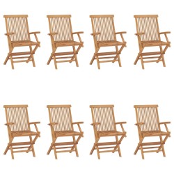 vidaXL Klappbare Gartenstühle 8 Stk. Massivholz Teak