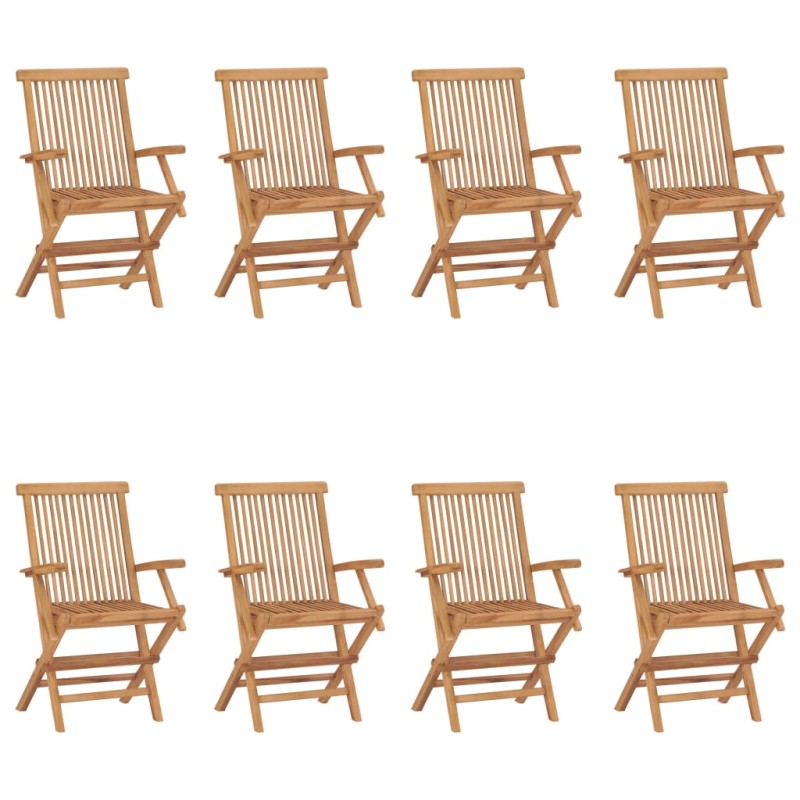 vidaXL Klappbare Gartenstühle 8 Stk. Massivholz Teak vidaXL Klappbare Gartenstühle 8 Stk. Massivholz Teak