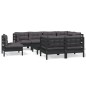 vidaXL 9-tlg. Garten-Lounge-Set mit Kissen Schwarz Massivholz Kiefer vidaXL 9-tlg. Garten-Lounge-Set mit Kissen Schwarz Massivholz Kiefer