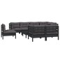 vidaXL 9-tlg. Garten-Lounge-Set mit Kissen Schwarz Massivholz Kiefer vidaXL 9-tlg. Garten-Lounge-Set mit Kissen Schwarz Massivholz Kiefer