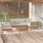 vidaXL 6-tlg. Garten-Lounge-Set mit Kissen Honigbraun Kiefernholz