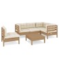 vidaXL 6-tlg. Garten-Lounge-Set mit Kissen Honigbraun Kiefernholz