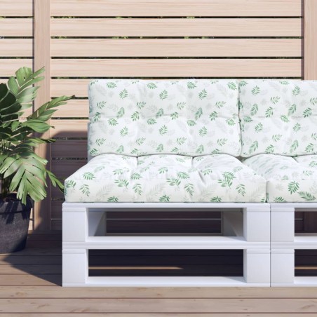vidaXL Palettenkissen Blattmuster 70x40x12 cm Stoff