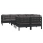 vidaXL 8-tlg. Garten-Lounge-Set mit Kissen Schwarz Massivholz Kiefer vidaXL 8-tlg. Garten-Lounge-Set mit Kissen Schwarz Massivholz Kiefer