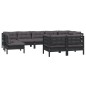 vidaXL 9-tlg. Garten-Lounge-Set mit Kissen Schwarz Kiefer Massivholz vidaXL 9-tlg. Garten-Lounge-Set mit Kissen Schwarz Kiefer Massivholz