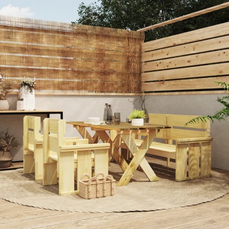 vidaXL 4-tlg. Garten-Essgruppe Kiefernholz Imprägniert