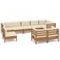 vidaXL 9-tlg. Garten-Lounge-Set mit Kissen Honigbraun Kiefernholz vidaXL 9-tlg. Garten-Lounge-Set mit Kissen Honigbraun Kiefernholz