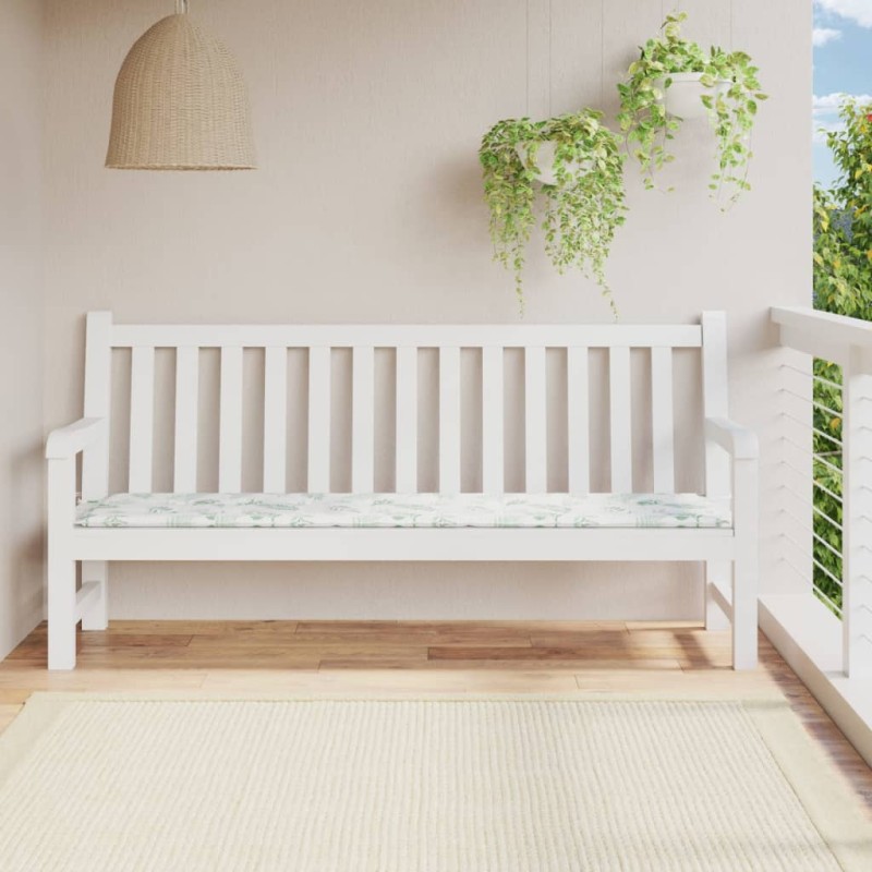 Gartenbank-Auflage Blattmuster 200x50x3 cm Stoff Gartenbank-Auflage Blattmuster 200x50x3 cm Stoff