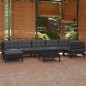 vidaXL 8-tlg. Garten-Lounge-Set mit Kissen Schwarz Kiefer Massivholz vidaXL 8-tlg. Garten-Lounge-Set mit Kissen Schwarz Kiefer Massivholz