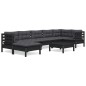 vidaXL 8-tlg. Garten-Lounge-Set mit Kissen Schwarz Kiefer Massivholz vidaXL 8-tlg. Garten-Lounge-Set mit Kissen Schwarz Kiefer Massivholz