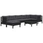 vidaXL 8-tlg. Garten-Lounge-Set mit Kissen Schwarz Kiefer Massivholz vidaXL 8-tlg. Garten-Lounge-Set mit Kissen Schwarz Kiefer Massivholz