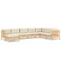 vidaXL 8-tlg. Garten-Lounge-Set mit Creme Kissen Massivholz Kiefer vidaXL 8-tlg. Garten-Lounge-Set mit Creme Kissen Massivholz Kiefer