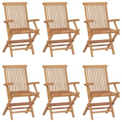 vidaXL Klappbare Gartenstühle 6 Stk. Massivholz Teak