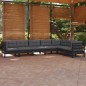 vidaXL 7-tlg. Garten-Lounge-Set mit Kissen Schwarz Kiefer Massivholz vidaXL 7-tlg. Garten-Lounge-Set mit Kissen Schwarz Kiefer Massivholz