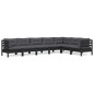vidaXL 7-tlg. Garten-Lounge-Set mit Kissen Schwarz Kiefer Massivholz vidaXL 7-tlg. Garten-Lounge-Set mit Kissen Schwarz Kiefer Massivholz