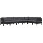 vidaXL 7-tlg. Garten-Lounge-Set mit Kissen Schwarz Kiefer Massivholz vidaXL 7-tlg. Garten-Lounge-Set mit Kissen Schwarz Kiefer Massivholz