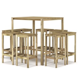 vidaXL 9-tlg. Gartenbar-Set Kiefernholz Imprägniert