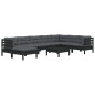 vidaXL 9-tlg. Garten-Lounge-Set mit Kissen Schwarz Kiefer Massivholz vidaXL 9-tlg. Garten-Lounge-Set mit Kissen Schwarz Kiefer Massivholz