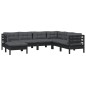 vidaXL 7-tlg. Garten-Lounge-Set mit Kissen Schwarz Massivholz Kiefer vidaXL 7-tlg. Garten-Lounge-Set mit Kissen Schwarz Massivholz Kiefer