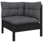 vidaXL 7-tlg. Garten-Lounge-Set mit Kissen Schwarz Massivholz Kiefer vidaXL 7-tlg. Garten-Lounge-Set mit Kissen Schwarz Massivholz Kiefer
