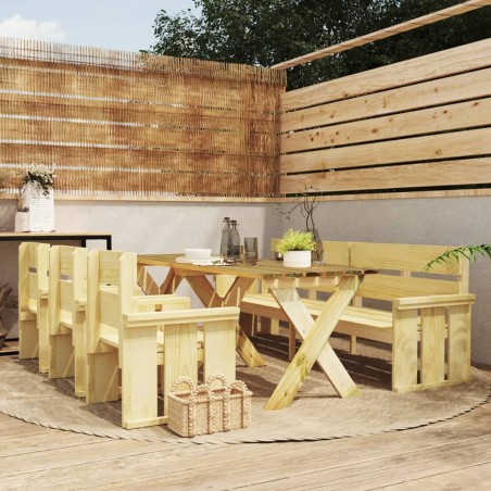 vidaXL 5-tlg. Garten-Essgruppe Kiefernholz Imprägniert