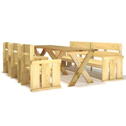 vidaXL 5-tlg. Garten-Essgruppe Kiefernholz Imprägniert