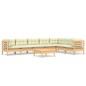 vidaXL 8-tlg. Garten-Lounge-Set mit Creme Kissen Massivholz Kiefer vidaXL 8-tlg. Garten-Lounge-Set mit Creme Kissen Massivholz Kiefer