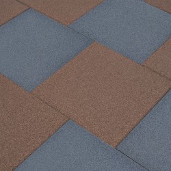 vidaXL Fallschutzmatten 18 Stk. Gummi 50x50x3 cm Grau
