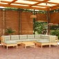 vidaXL 10-tlg. Garten-Lounge-Set mit Creme Kissen Massivholz Kiefer vidaXL 10-tlg. Garten-Lounge-Set mit Creme Kissen Massivholz Kiefer