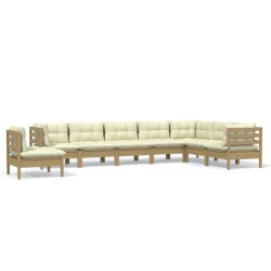 vidaXL 8-tlg. Garten-Lounge-Set mit Kissen Honigbraun Kiefernholz