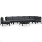 vidaXL 9-tlg. Garten-Lounge-Set mit Kissen Schwarz Massivholz Kiefer vidaXL 9-tlg. Garten-Lounge-Set mit Kissen Schwarz Massivholz Kiefer