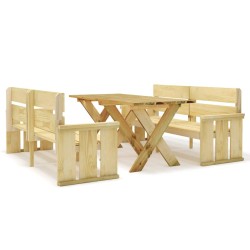 vidaXL 3-tlg. Garten-Essgruppe Kiefernholz Imprägniert