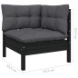 vidaXL 6-tlg. Garten-Lounge-Set mit Kissen Schwarz Massivholz Kiefer vidaXL 6-tlg. Garten-Lounge-Set mit Kissen Schwarz Massivholz Kiefer