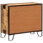 Sideboard 80x31x66 cm Massives Raues Mangoholz und Metall Sideboard 80x31x66 cm Massives Raues Mangoholz und Metall