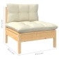 vidaXL 11-tlg. Garten-Lounge-Set mit Creme Kissen Massivholz Kiefer vidaXL 11-tlg. Garten-Lounge-Set mit Creme Kissen Massivholz Kiefer