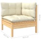 vidaXL 11-tlg. Garten-Lounge-Set mit Creme Kissen Massivholz Kiefer vidaXL 11-tlg. Garten-Lounge-Set mit Creme Kissen Massivholz Kiefer