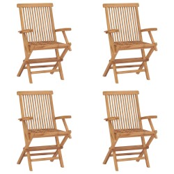 vidaXL Klappbare Gartenstühle 4 Stk. Massivholz Teak