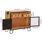 Sideboard 80x31x66 cm Massives Raues Mangoholz und Metall Sideboard 80x31x66 cm Massives Raues Mangoholz und Metall