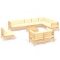 vidaXL 11-tlg. Garten-Lounge-Set mit Creme Kissen Massivholz Kiefer vidaXL 11-tlg. Garten-Lounge-Set mit Creme Kissen Massivholz Kiefer