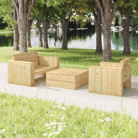 vidaXL 3-tlg. Garten-Lounge-Set Imprägniertes Massivholz Kiefer 