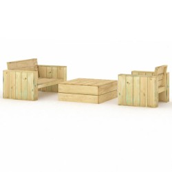 vidaXL 3-tlg. Garten-Lounge-Set Imprägniertes Massivholz Kiefer 