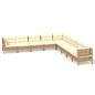vidaXL 9-tlg. Garten-Lounge-Set mit Kissen Honigbraun Kiefernholz vidaXL 9-tlg. Garten-Lounge-Set mit Kissen Honigbraun Kiefernholz