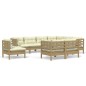 vidaXL 9-tlg. Garten-Lounge-Set mit Kissen Honigbraun Kiefernholz vidaXL 9-tlg. Garten-Lounge-Set mit Kissen Honigbraun Kiefernholz