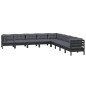 vidaXL 9-tlg. Garten-Lounge-Set mit Kissen Schwarz Massivholz Kiefer vidaXL 9-tlg. Garten-Lounge-Set mit Kissen Schwarz Massivholz Kiefer