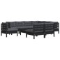 vidaXL 10-tlg. Garten-Lounge-Set mit Kissen Schwarz Massivholz Kiefer vidaXL 10-tlg. Garten-Lounge-Set mit Kissen Schwarz Massivholz Kiefer
