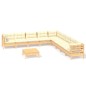 vidaXL 10-tlg. Garten-Lounge-Set mit Creme Kissen Massivholz Kiefer vidaXL 10-tlg. Garten-Lounge-Set mit Creme Kissen Massivholz Kiefer