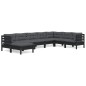 vidaXL 8-tlg. Garten-Lounge-Set mit Kissen Schwarz Massivholz Kiefer vidaXL 8-tlg. Garten-Lounge-Set mit Kissen Schwarz Massivholz Kiefer