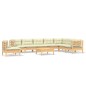 vidaXL 9-tlg. Garten-Lounge-Set mit Creme Kissen Massivholz Kiefer vidaXL 9-tlg. Garten-Lounge-Set mit Creme Kissen Massivholz Kiefer