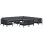 vidaXL 14-tlg. Garten-Lounge-Set mit Kissen Schwarz Massivholz Kiefer vidaXL 14-tlg. Garten-Lounge-Set mit Kissen Schwarz Massivholz Kiefer